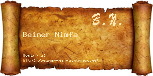 Beiner Nimfa névjegykártya
